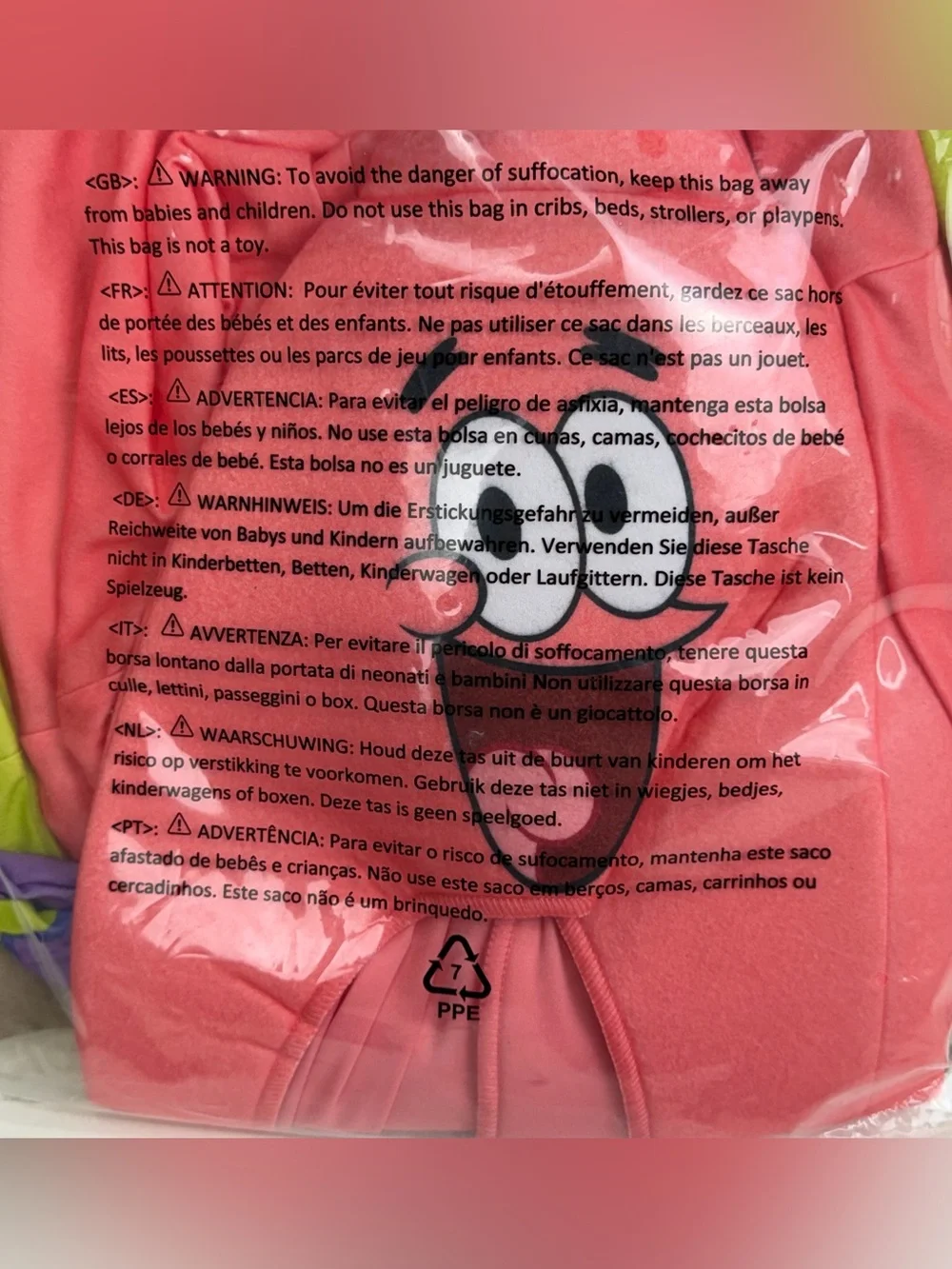SpongeBob SquarePants Patrick Costume Kids Medium (8) Hooded Jumpsuit